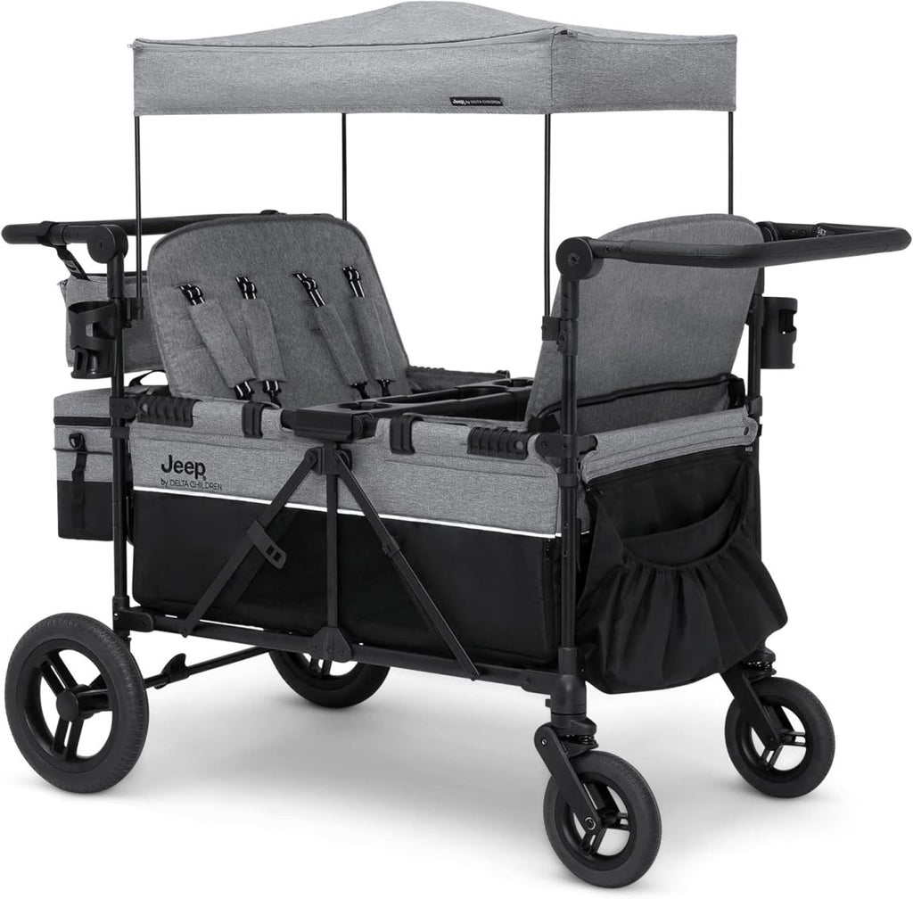 Jeep Wrangler 4-in-1 Wagon Stroller – Luxury Quad by Delta Children