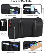 Wheelchair Side Bag with Cup Holder - Wheelchair Armrest Pouch Accessories for Adults, Storage Bags to Hang on Side Oversized Zipper Pull for Electric Wheelchair Walker Rollator Scooter