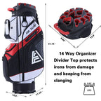STRIKE-X Cart Bag – 14-Way Organizer with Lock-In Stability for Every Round