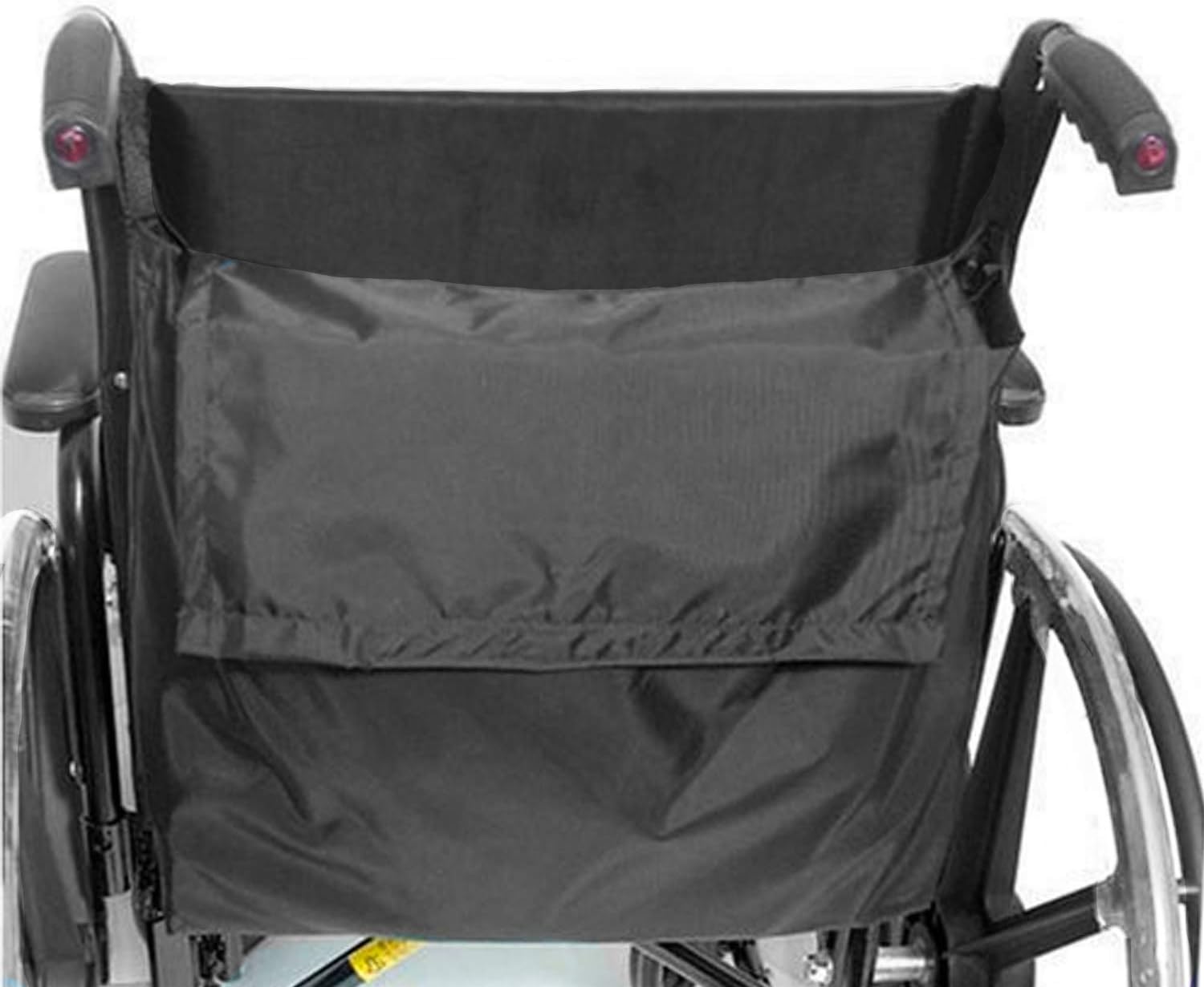 Wheelchair Storage Bag for Elderly & Disabled – Fits Wheelchairs and Transport Chairs, FSA/HSA Eligible, Easy Strap-On Installation, Black